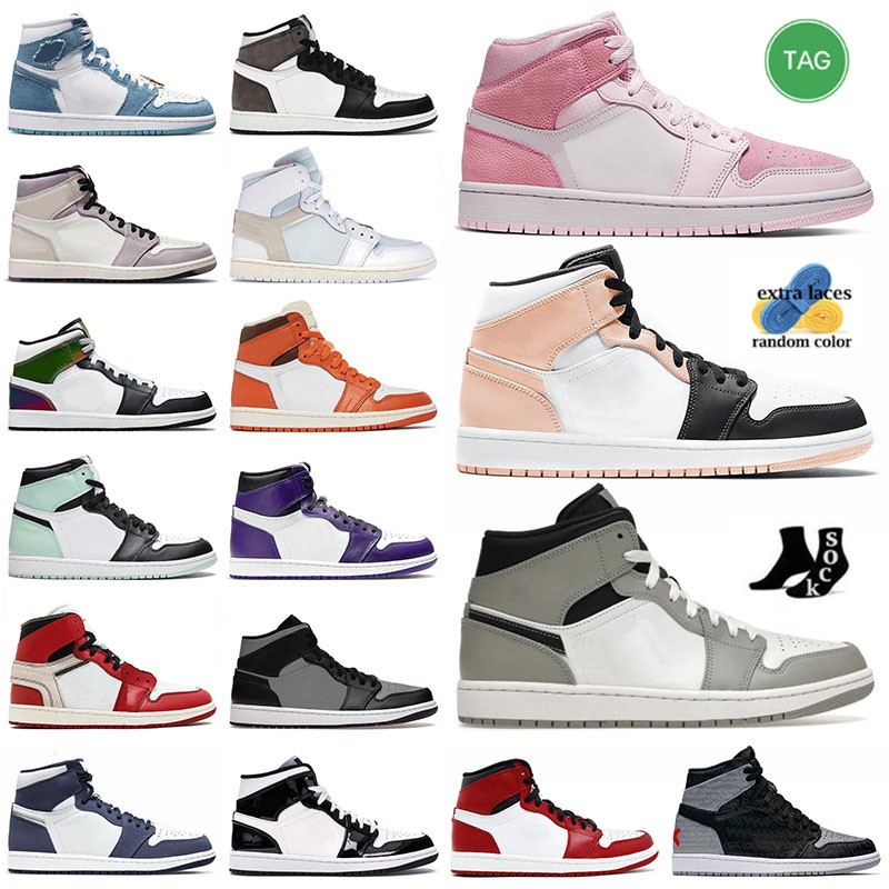 

Mids 1s Digital Pink Basketball Shoes Jumpman 1 Mid Light Smoke Grey Anchracte Apricot Arctic Orange Denim Starfish Midnight Navy Dark Mocha Bred Patent Sneakers, B03 36-46 valentines day 2022