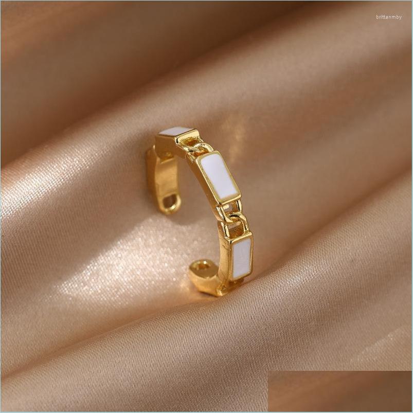 

Cluster Rings Cluster Rings Luxury Gold Student Opening For Woman White Ins Simple Ring Fashion Gothic Finger Jewelry Wedding Party Dhlnr
