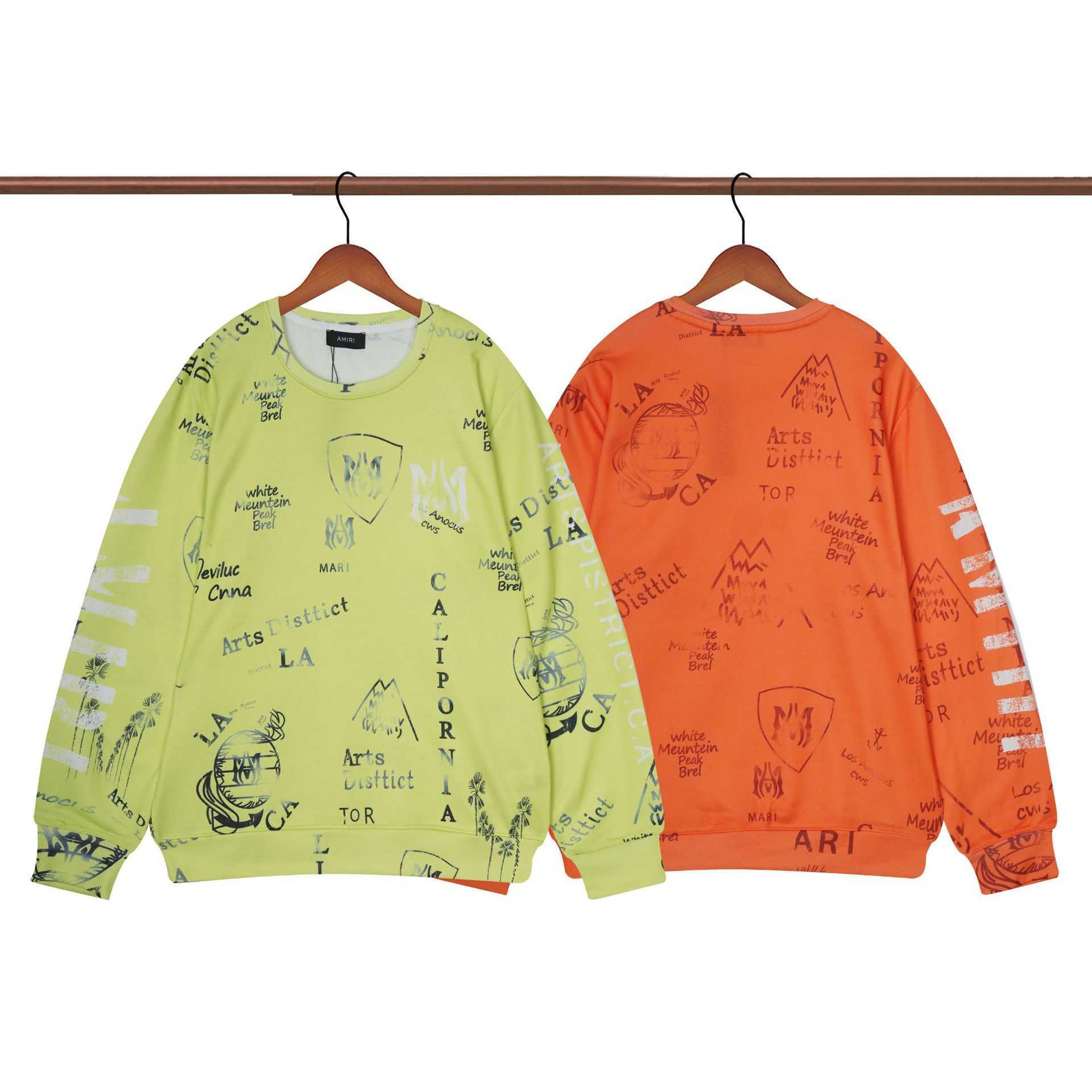 

Men's Hoody Hoodie Casual Sweater Designer Sweatshirt Round Neck Men Fall Hip Hop Amii Print Letter Terry Fat Women Autumn Winter Leisure Long Sleeve Plush, Yellow