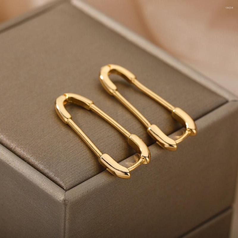 

Stud Earrings Fashion Clip Pins For Women Stainless Steel Silver Color Earring Gothic Jewelry Accessories Gift Femme