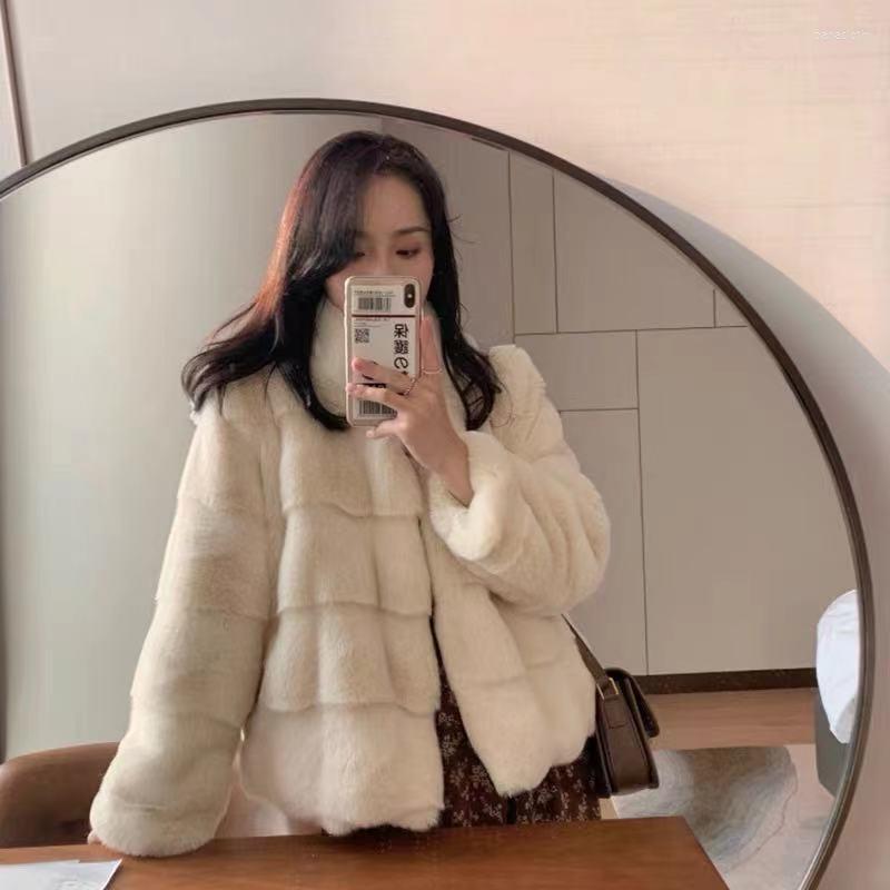 

Women's Fur Autumn And Winter 2022 Korean Version Of Famous Lady Style Mink Coat Feminine Loose Short Trend, Apricot