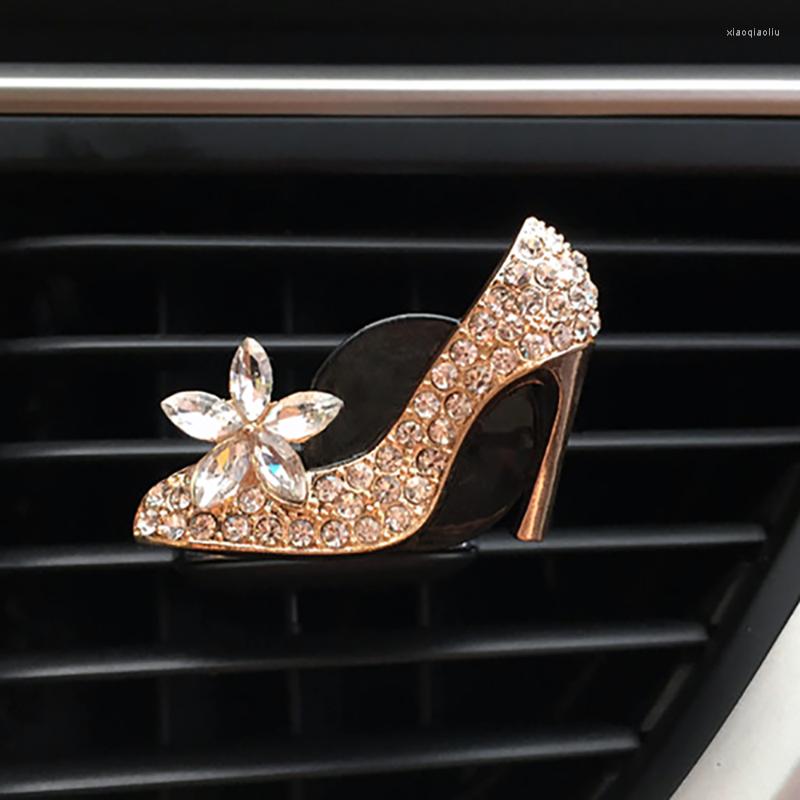 

Interior Decorations Crystal High Heel Car Decoration Air Freshener For Auto Outlet Perfume Clip Scent Diffuser Bling Accessories Girls
