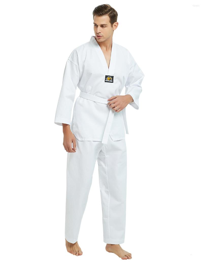 

Men's Tracksuits High Quality Taekwondo Suit TKD Dobok Student Uniform With Belt Art Training Clothes 70%cottonMen's, White trim