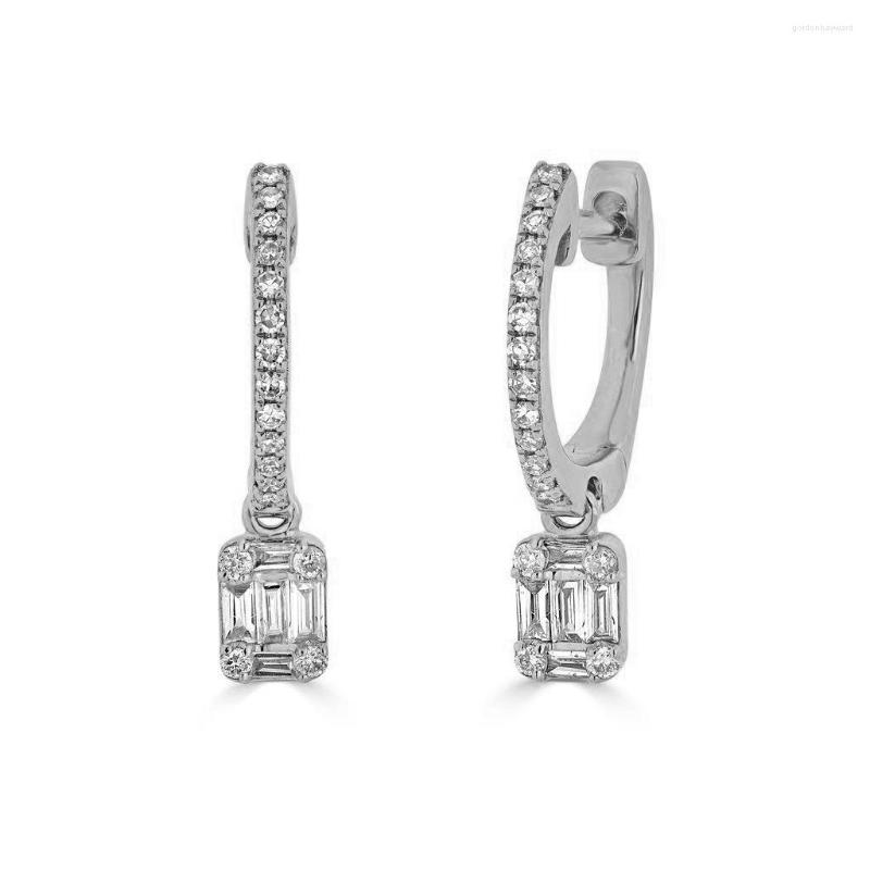 

Dangle Earrings Geometric Small Cute Cz Drop Charm Earring 925 Sterling Silver High Quality Delicate Minimal Jewelry
