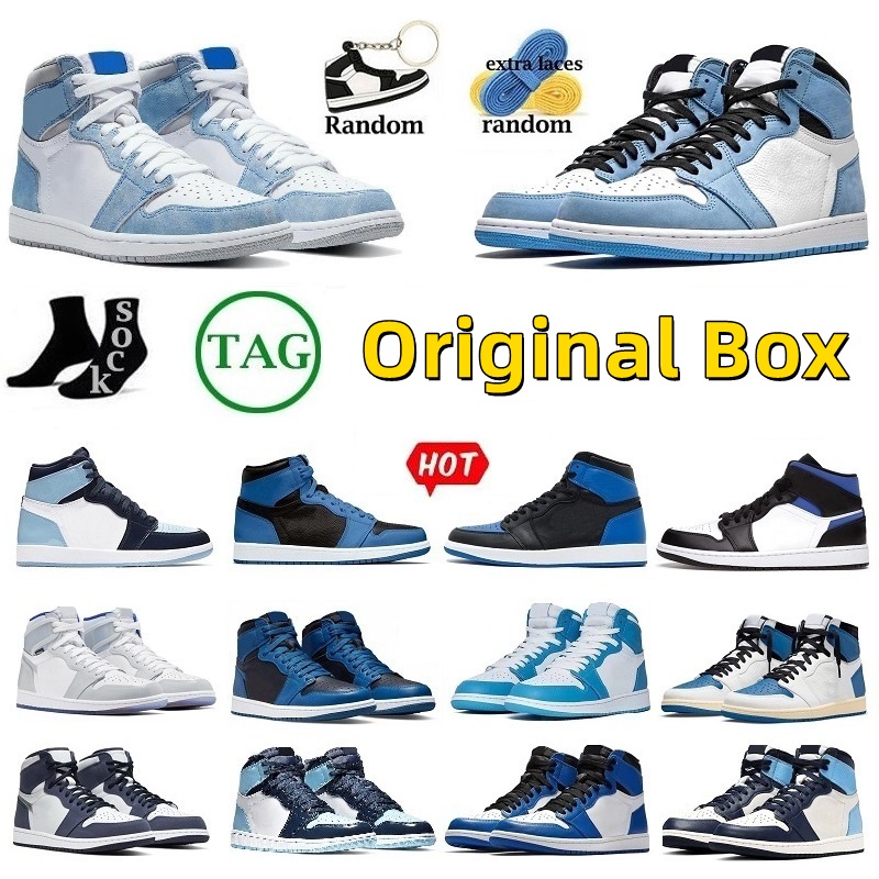 

Jumpman 1 University Blue Basketball Shoes 1s With Box Sports Shoes Genuine Leather OG High UNC Patent Hyper Royal Mocha Homage Designer Sneakers Trainers 36-47, Basketball shoes 49