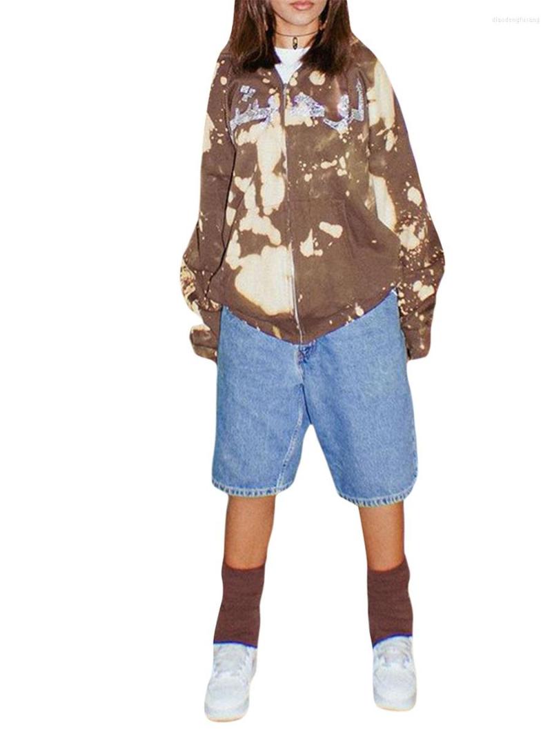 

Women' Hoodies Women  Y2K Oversized Fashion Zip Up Tie-dye Print Hoodie Sweatshirt Long Sleeve E-Girl 90s Hooded Jacket, Red