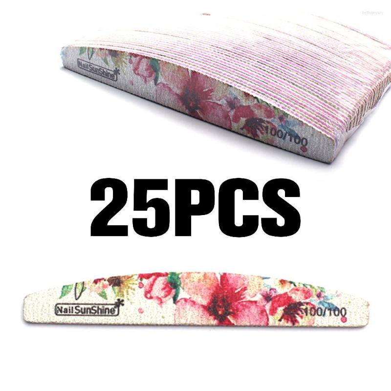 

Nail Files 25pcs Professional Nails 80 100 150 180 240 Grit Polishing Sand Paper Double-Sided Art Care Grinding Accessories Tool