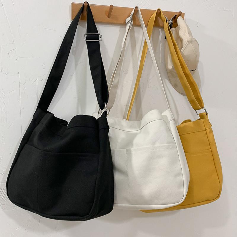 

Evening Bags 2022 Spring Autum Canvas Bag Women'S All-Match Fashion Messenger Lazy Style Student One-Shoulder Class, Black