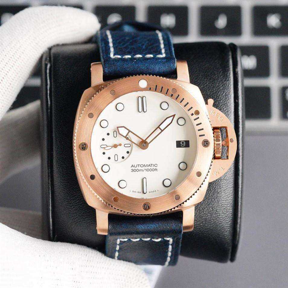 

Pam Mens Automatic Watches 42mm White Color Dial 2555 Mechanical Leather Belt 316l Fine Steel Unisex2920