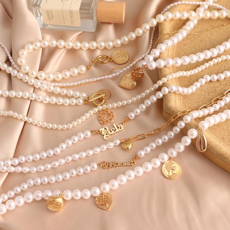 

Choker Vienkim Elegant White Imitation Pearl Necklace Long Round Wedding For Women Charm Fashion Jewelry 2022