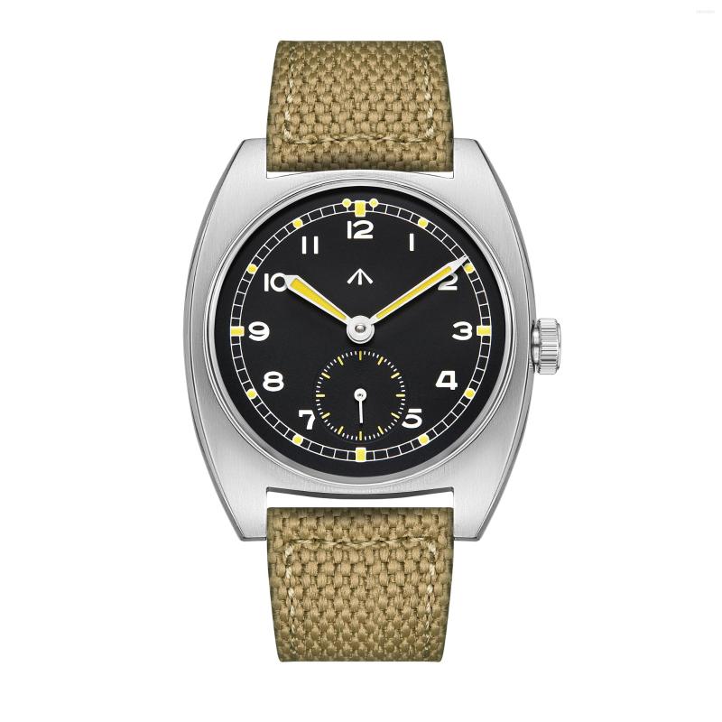 

Wristwatches Classic Vintage Arrow Watch Male Mens WWII 12 Mechanical Satch Manual Hand Wind Luminous Stain Merkur 38mm Sterile Dial, W12 no sign
