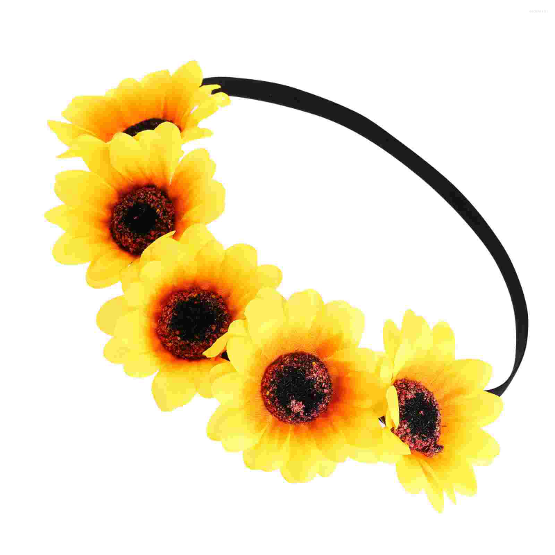 

Bandanas Sunflower Girls Hair Props Po Accessories Accessory Headpiece Headbands Women Imitation Flower Headband Headwear Hoops Head