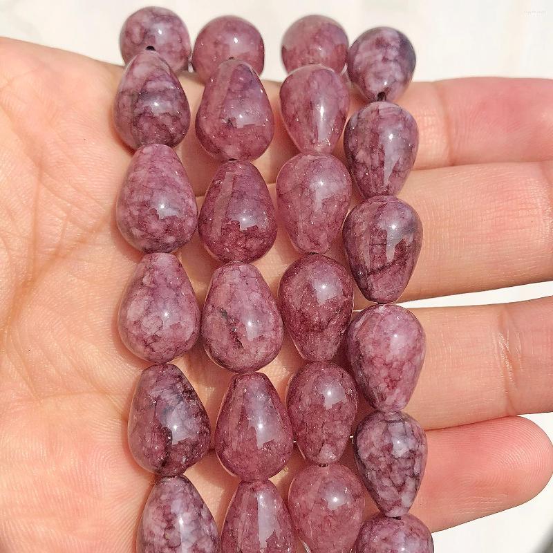 

Beads Wholesale Natural Lepidolite Jade Water Drop Loose For Handmade Jewelry Making Diy Bracelet Necklace 7x10mm 10x14mm