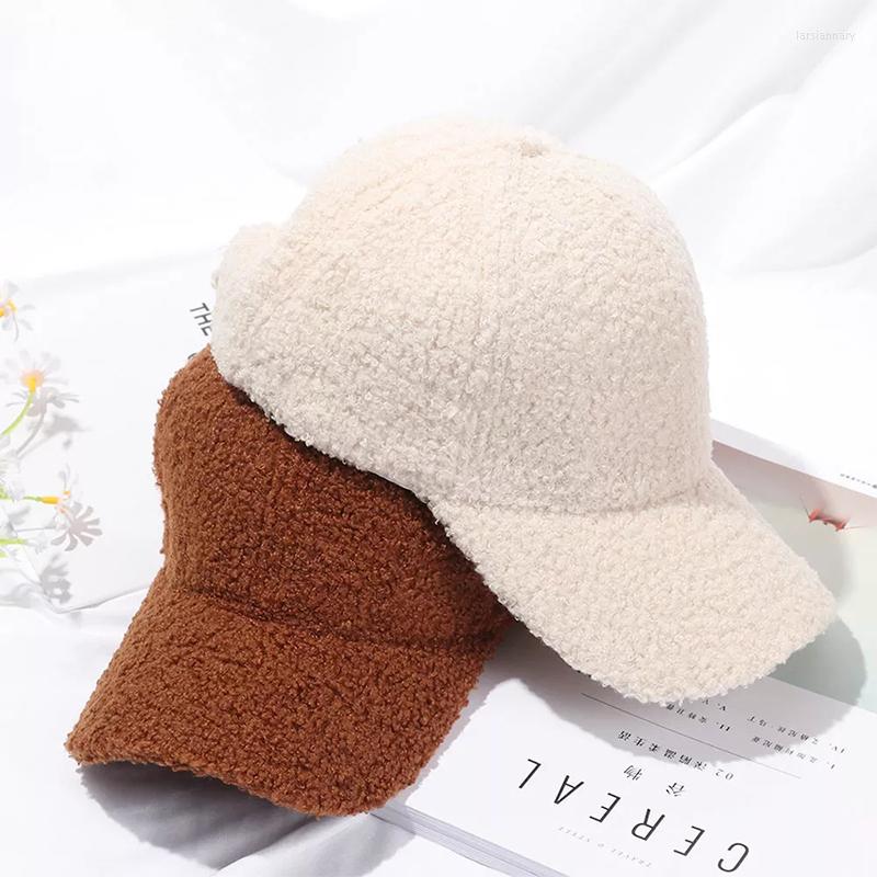 

Ball Caps 1X 2022 Outdoor Warm Winter Cap Wool Thicken Baseball Women Girls Solid Snapback Adjustable Hip-Hop Hat Visor GIFTS