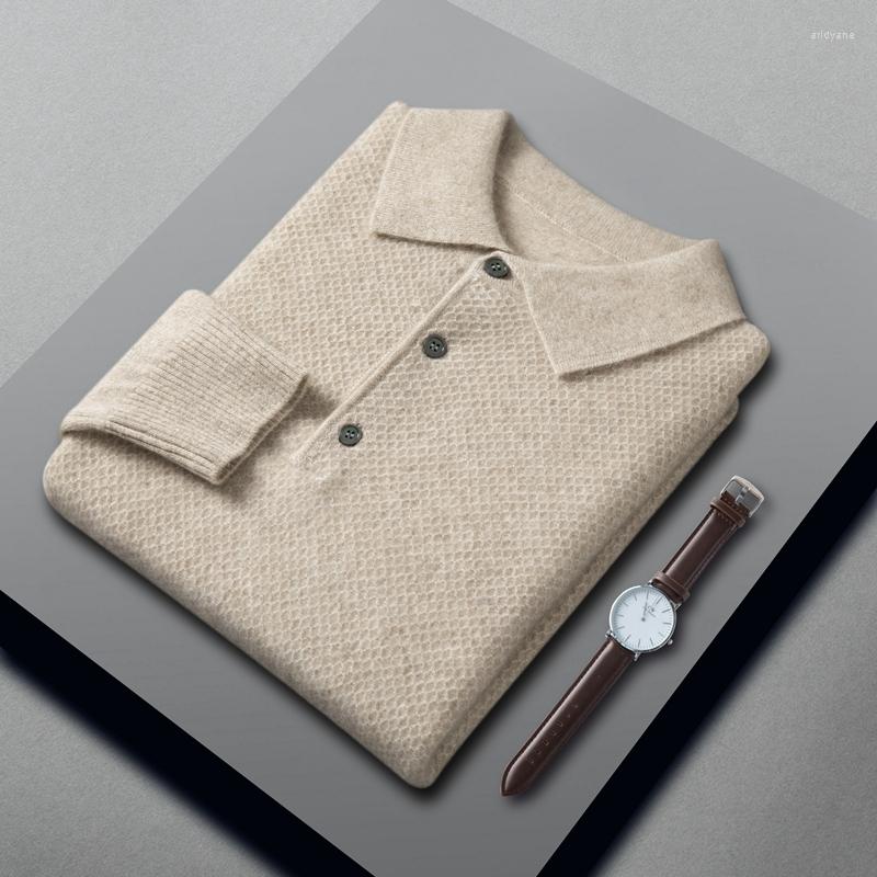 

Men' Sweaters Arrival Autumn And Winter Cashmere Sweater Men' Polo Collar Thickened Lapel Long Sleeve Size  M LXL 2XL 3XL, Green