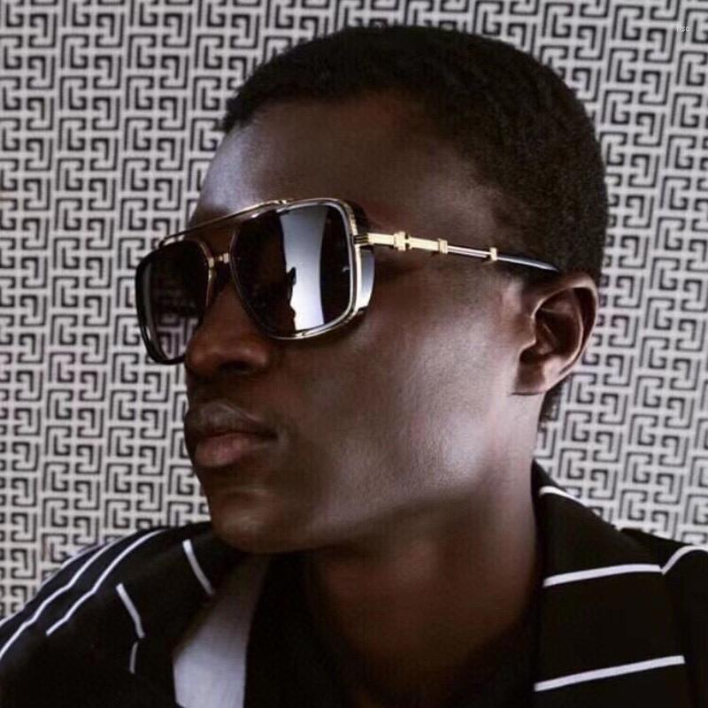 

Sunglasses Acetate Frame Gold Metal Trim Large Square Men And Women Fashion Gradient Lens Unisex