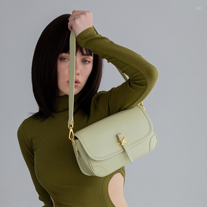 

Evening Bags VENOF Women's Bag 2022 Trend Fashion Simple Soft Leather Shoulder Underarm High Quality Summe Crossbody For Women Green, Ivory white