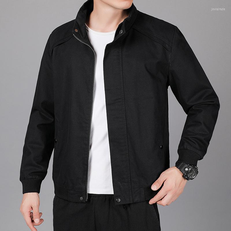 

Men's Jackets Mens Spring Autumn Casual Coats Solid Color Sportswear Stand Collar Slim Male Bomber Outerwear 5XL, Black jackets