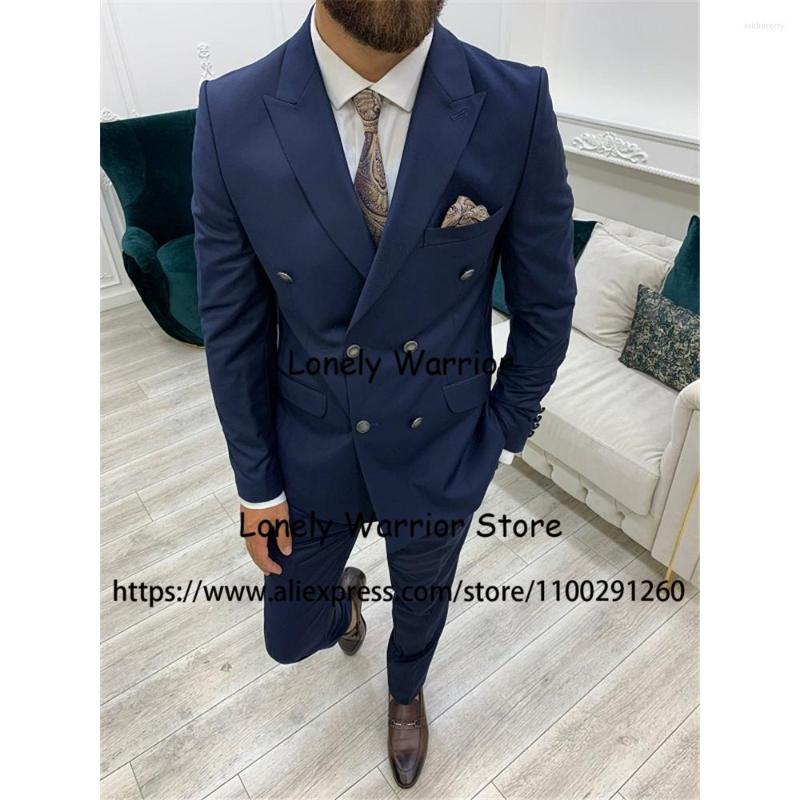 

Men's Suits Fashion Navy Blue Daily For Men Business Blazer Double Breasted Wedding Groom Tuxedo 2 Piece Jacket Pant Set Costume Homme, Beige