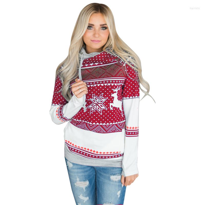 

Women' Hoodies Women Printing X Mas Christmas Long Sleeve Hoodie Pullover Sweatshirt Casual Hooded Autumn Tops, Blue
