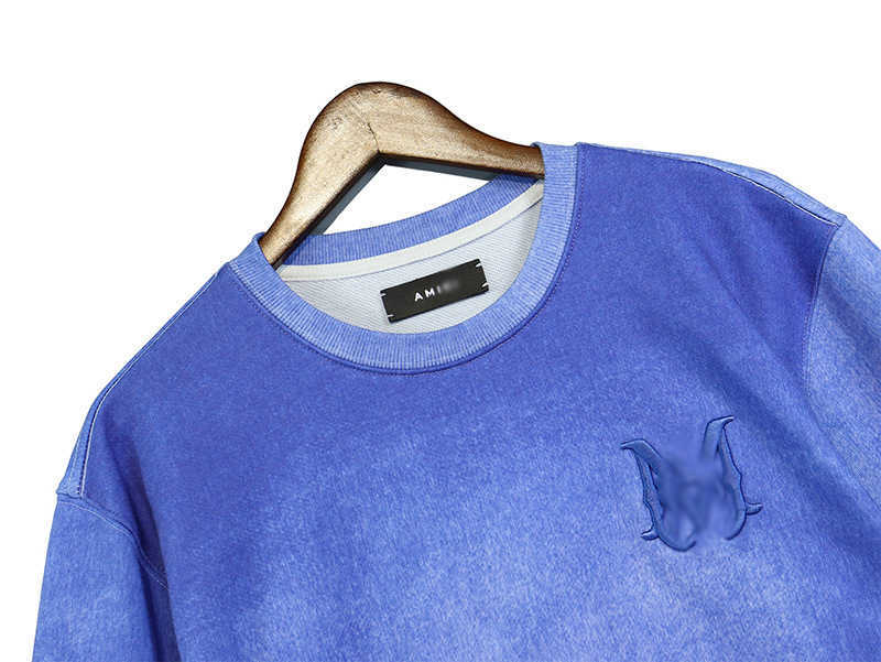 

Men' Hoody Hoodie Casual Sweater Designer Sweatshirt Amii Men Wear Series Autumn Winter New Cotton Gradual Change Same Color Contrast Women Crew Neck Leisure, Blue-violet