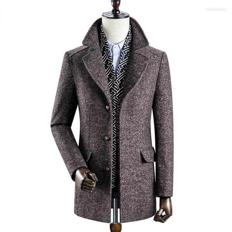 

Men's Trench Coats 2023 Arrival Winter High Quality 60% Wool Thicked Coat Men Men's Gray Jackets Plus-size -3XL, Grey