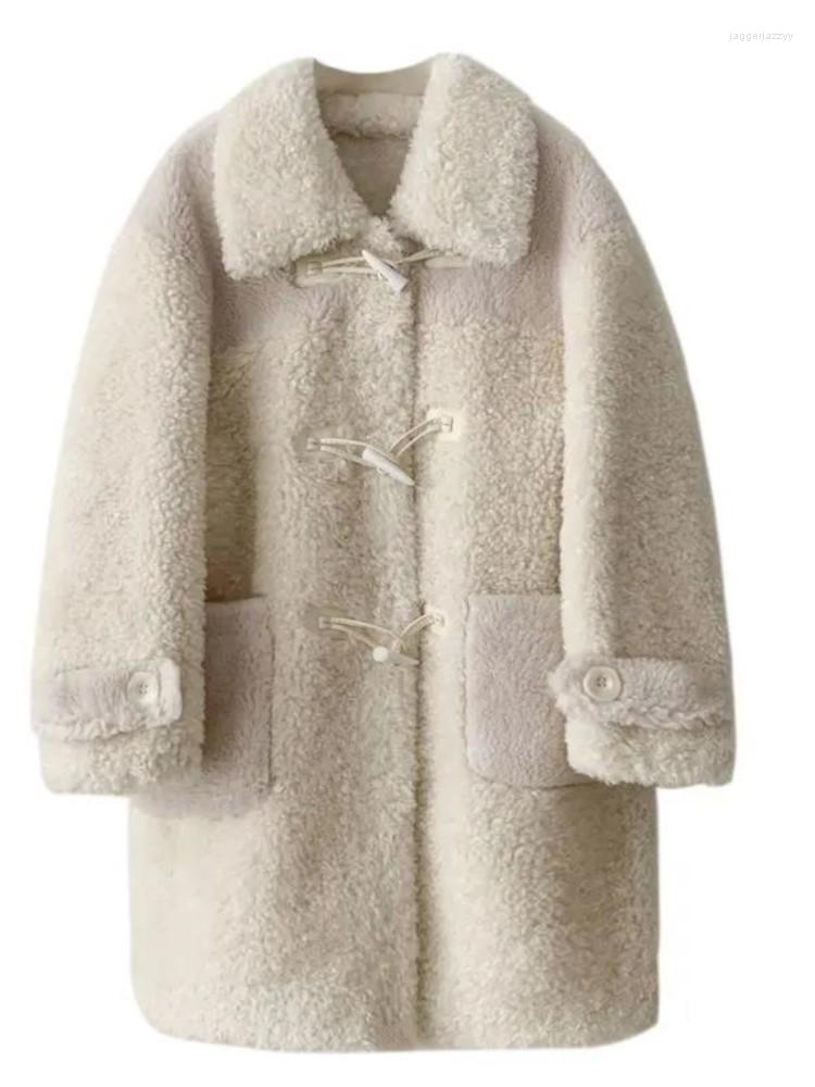 

Women' Fur Winter Coat Women Faux Jacket Long Warm Plush Fluffy Oversized, Beige
