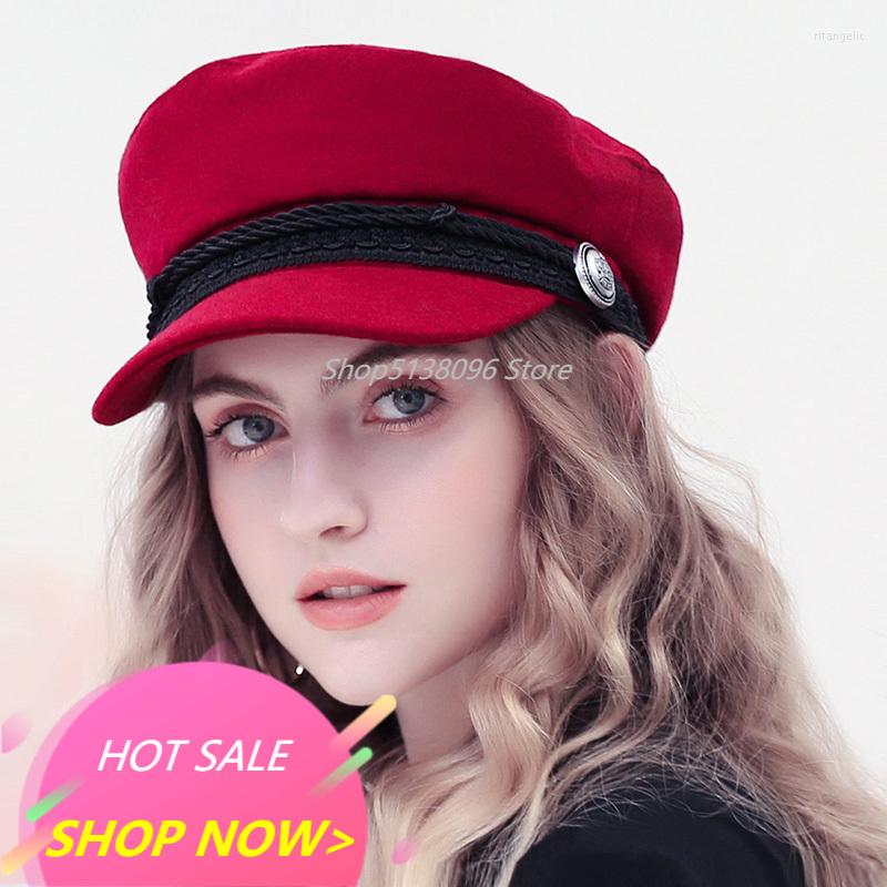 

Ball Caps Winter Baseball Cap Women French Style Wool Baker's Boy Hat Cool Hats Womens Black Visor 2022 Casquette, Grey