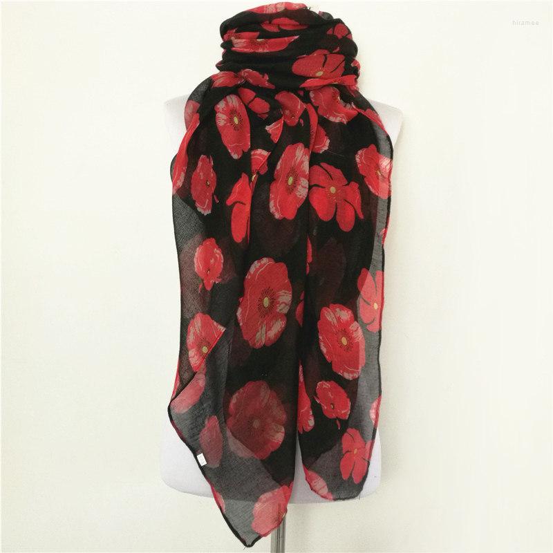 

Scarves 10pcs/lot 2022 Fashion Big Flower Peddles Printed Women Winter Poppies Scarf