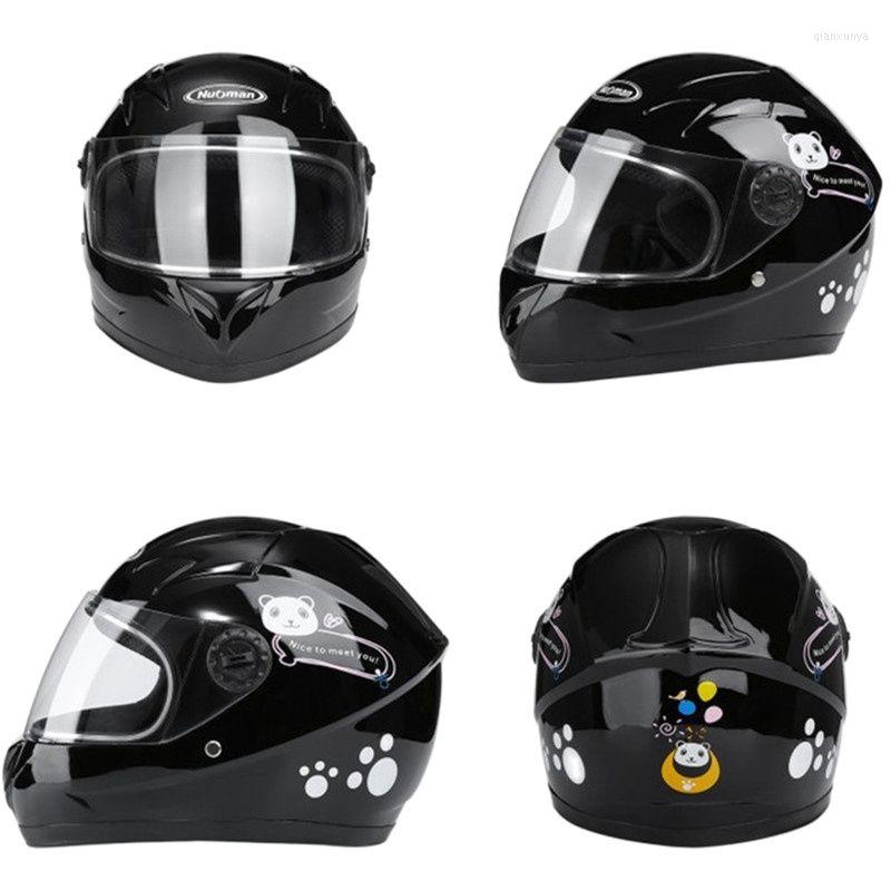 

Motorcycle Helmets Helmet For Children Motorbike Full Electric Moped Boys Girls Kids Childs 5 Colors, Gloss black