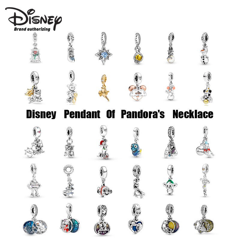 

Disney Pendant Co branded Jewelry Fashion Design Beads Classic Character Exquisite Craft 925 Silver Holiday Gift Versatile, As picture
