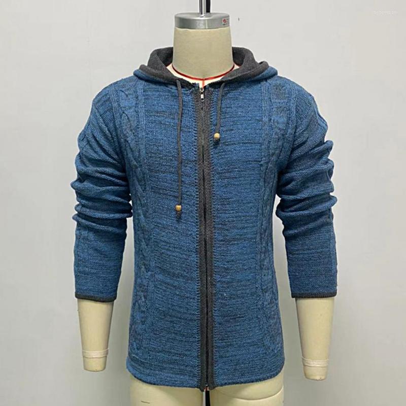 

Men's Sweaters Stylish Men Winter Coat Solid Color Keep Warm Heat Retention Soft Autumn, Blue