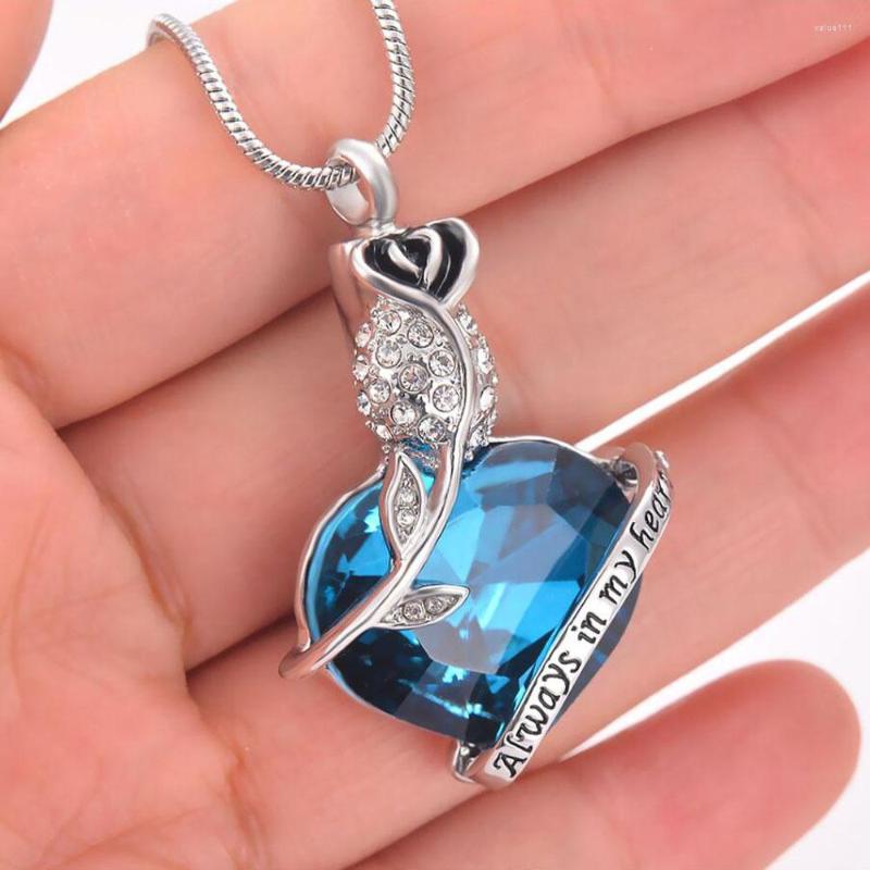 

Pendant Necklaces Drop Rose Heart Cremation Ash Necklace Keepsake Memorial Urn For Women Men With Gift Box