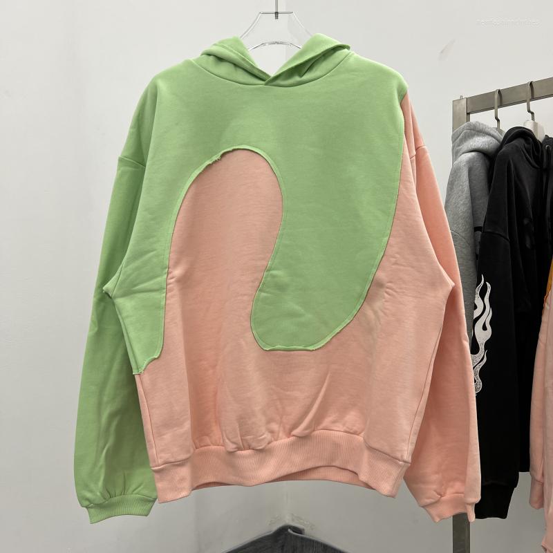 

Men's Hoodies 2022fw Patchwork Sweatshirts ERL Vintage Swirl Hoodie Men Women Top Version Irregular Pullover, Ad45