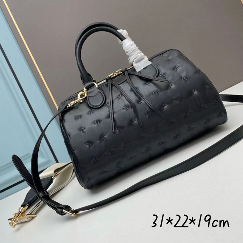 

Embossed Pillow Bag Large Capacity Handbag Shoulder Bags Classic Letter Genuine Leather Gold Buckle Removable Metal Chains And Embroidered Shoulder Straps, Blue