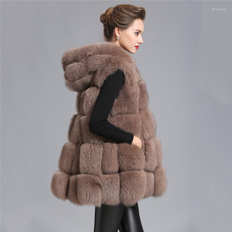 

Women' Fur 2022 Faux Coat Women Black Gray Red -3XL Plus Size Loose Hooded Jackets Autumn Winter Fashion Slim Clothing