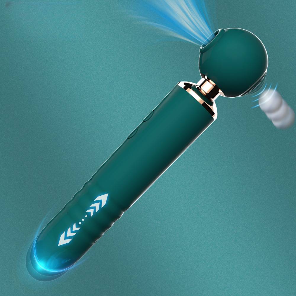 Rechargeable Thrusting Vibrators Powerful Av Magic Wand 3in1 Beating Clitoris G Spot Stimulator Sex Toys Clit Sucker For Women