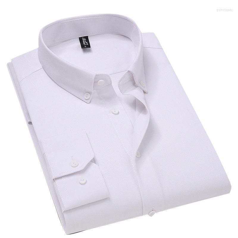 

Men's Dress Shirts Workplace Men's Long Sleeve Business Casual Shirt Cotton Slim Fit Button-Down White 4XL 5XL, Gray