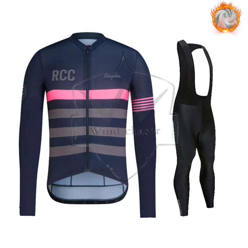 

Racing Sets 2022 Winter Thermal Fleece Set Cycling Clothes Men's Jersey Suit Sport Riding Bike MTB Clothing Bib Pants Warm Raphaful, Fleece jersey 1