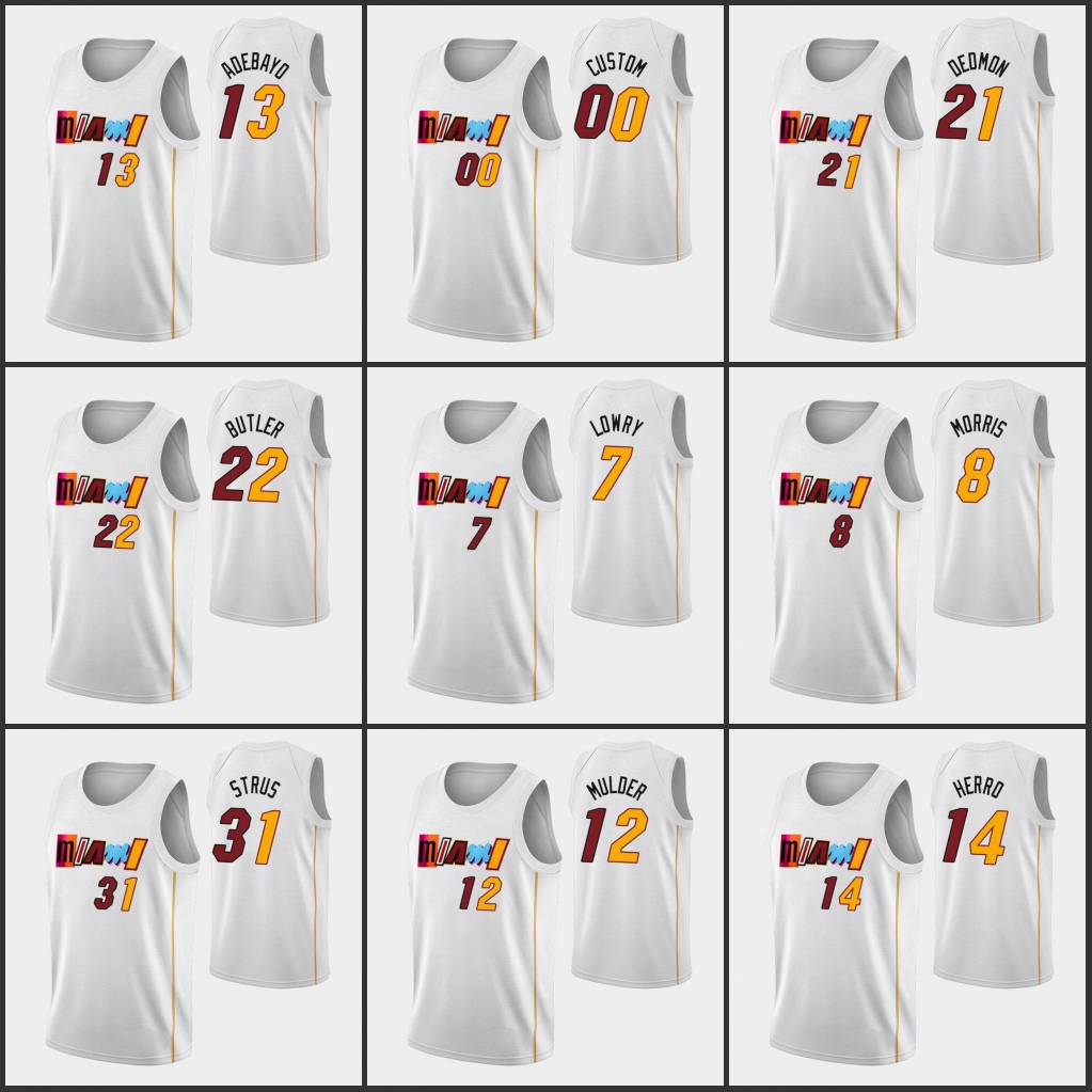 Miami''heat''Men Kyle Lowry Bam Adebayo Tyler Herro Jimmy Butler Custom White City 2022-23 Edition Jersey