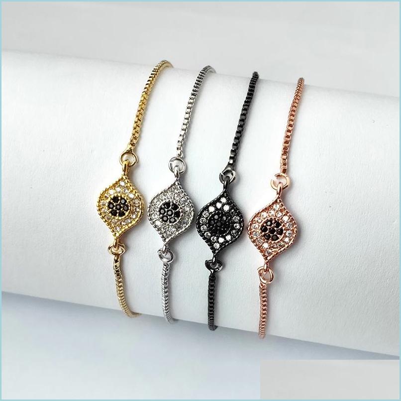 

Chain High Quality Micro Pave Shiny Cubic Zircon Cz Eye Connector Bracelet For Women Girl Charm Jewelry Gift Bg309 Drop Delivery 202 Dh2Zw