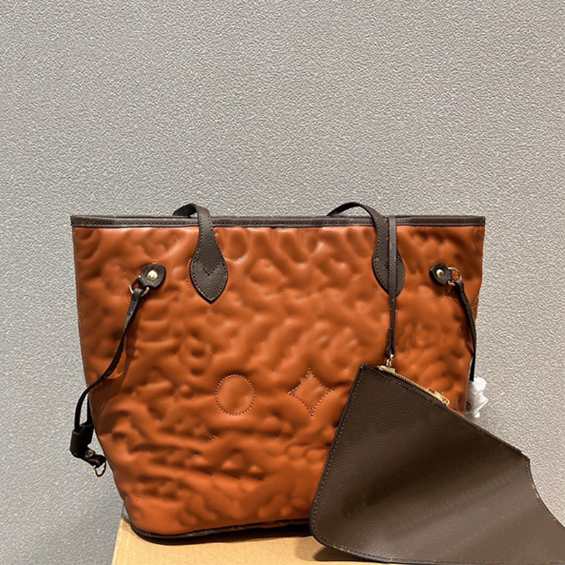 

Embossed Totes Bag Shopping Bags Split Shoulder Bag Women Handbag Purse Pleated Letter Thread Patchwork Handbags Large Capacity With Coin Purses Retro Printing, Black