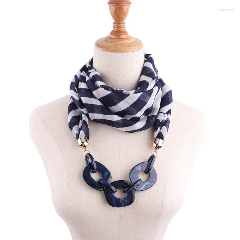 

Pendant Necklaces Party Wear Elegant Acrylic Jewelry Necklace Cotton Scarf For Women Hijab Female Accessories
