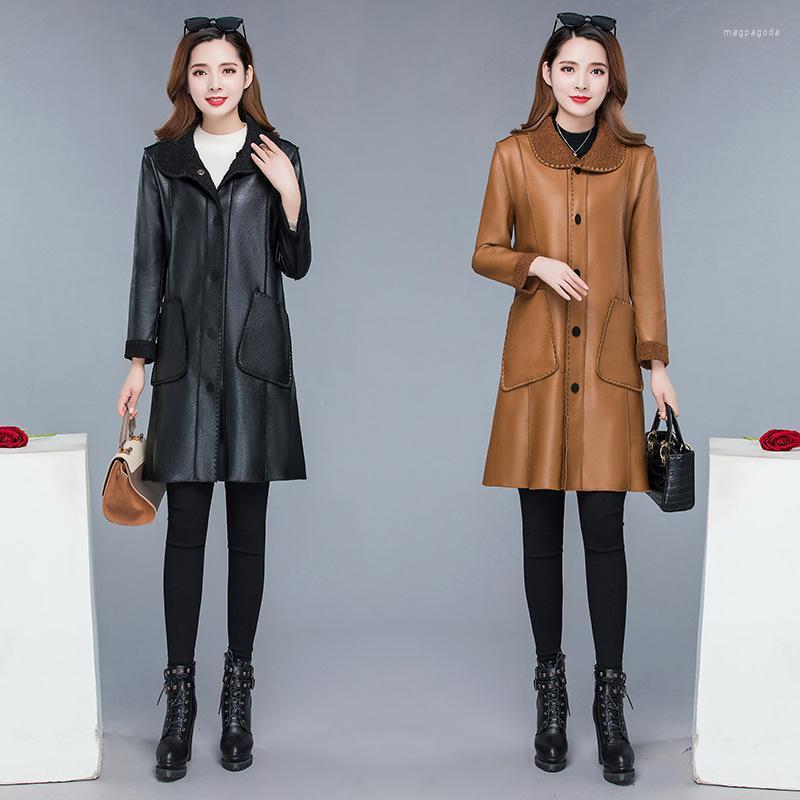 

Women's Leather Sexy PU Faux Jacket Long Sleeve Autumn Winter Women Fahsion Clothes Mesh Sheer Turn Down Collar Night Club Jackets, Black