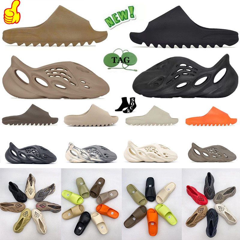 

With Original Box NEW SHOES yeezys yeezzys Slippers Foams Runner Men Women Bone Pure Ochre Vermilion Red Lemon Green Onyx Stone Sage Clog Eva Resin Su tqWd, 2 foamrunr (mineral blue)