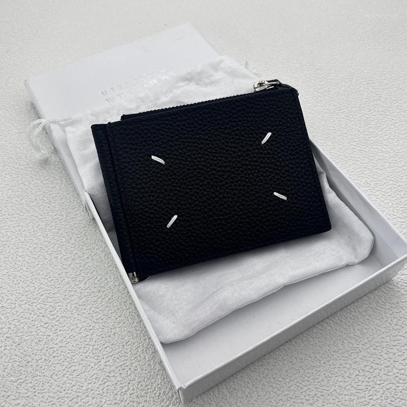 

Jewelry Pouches MMM Style 22ss High-grade Cowhide Fold Card Bag Wallet Cow Leather Multi Slot For Men And Women Simple Fashion