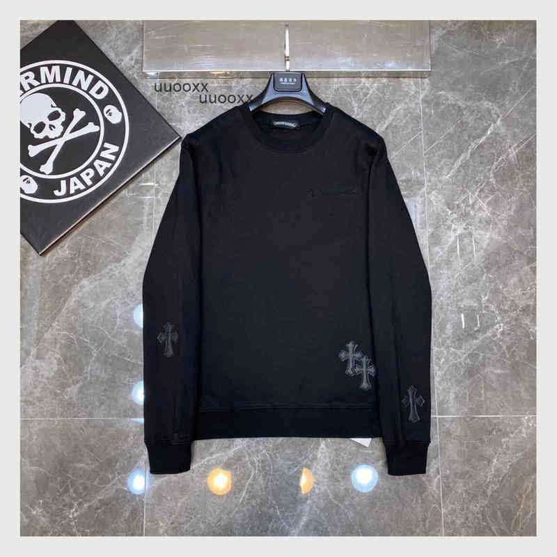 

9N0R Men' Hoodies Sweatshirts Chrome//heart Men' Hoodie High Quality Chaopai Front Shoulder Early Autumn American Sweater Design Sense Long Sleeve Leather Embroid, White