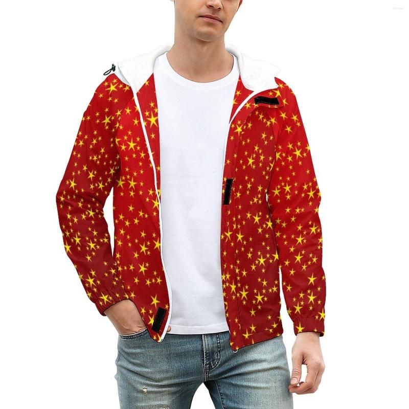 

Men' Jackets Elegant Stars Warm Casual Modern Retro Print Coats Winter Streetwear Jacket Zipper Graphic Loose Windbreakers Plus Size, Style-8