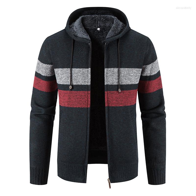 

Men's Sweaters Men Hooded Cardigans Sweatercoats Jackets Thicker Warm Winter Casual Hoodies Slim Fit 4XL, 38 light gray