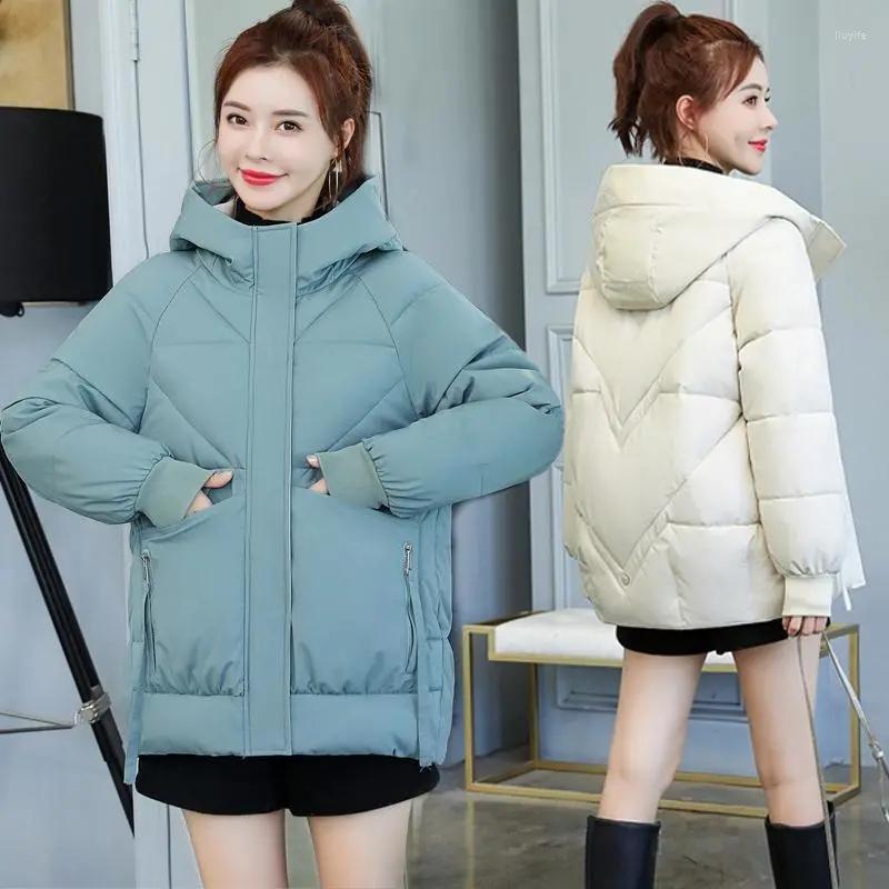 

Women's Trench Coats 2022Winter Women Jacket Short Down Cotton Female Coat High Quality Warm Clothes Parka Manteau Femme Hlver R1308, Black